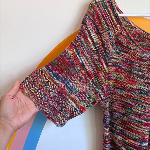 Boho Festival Crochet Tunic Womens XL Knit Fall Autumn Colors Warm - Picture 4 of 6